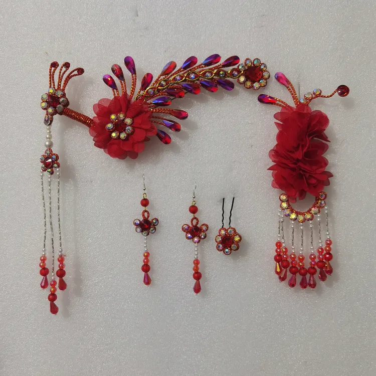 戏曲头饰花旦夫人丫鬟小姐仙女偏凤4件套