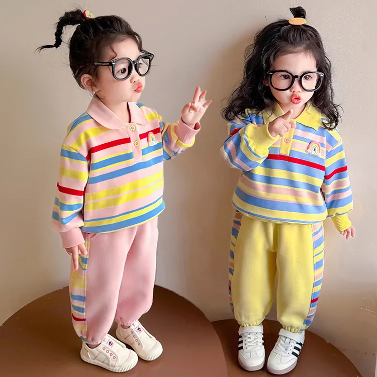 女童时髦洋气春装套装春秋新款小童卫衣儿童春季宝宝运动两件套