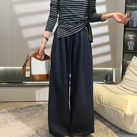 百搭直筒裤女2025秋新款松弛慵懒感高腰垂感休闲宽松阔腿裤Y