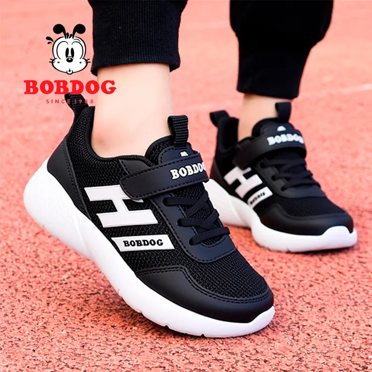 巴布豆女男运动鞋春秋跑步鞋鞋子透气女童减震防滑男孩网面学生