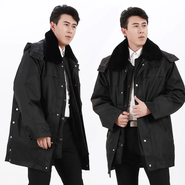 真羊毛皮毛一体多功能棉衣防寒服 冬季加厚保暖中长款户外棉服