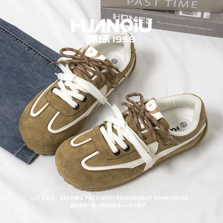 环球轻便薄底德训鞋女2025秋季新款耐磨高颜值休闲鞋简约爆款潮鞋