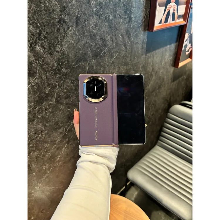 适用于华为MateX7商务素皮手机壳双中轴磁吸护角防摔全包保护套