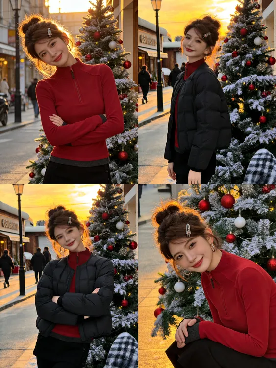 韩版半拉链立领德绒长袖t恤秋冬新款叠穿打底衫内搭时尚洋气上衣