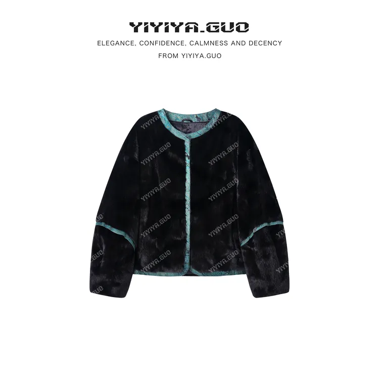 yiyiya.Guo艺艺吖【高奢线·仙姿玉色】蜀锦水貂外套110228SS52