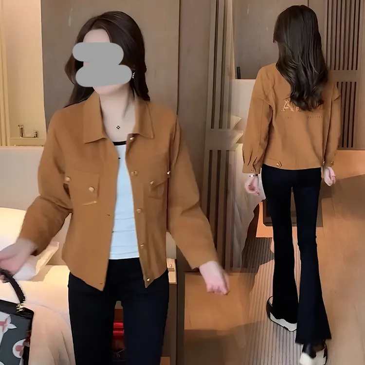 高含棉时尚休闲短外套女2025年秋季新款宽松显瘦牛仔夹克百搭上衣