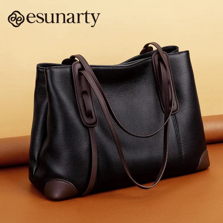 真皮女式托特包2025新款复古高级感大容量通勤单肩包大包包秋冬季
