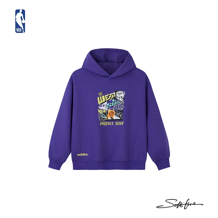 NBA联名款SOFTFIRE儿童童装休闲百搭太阳队连帽卫衣