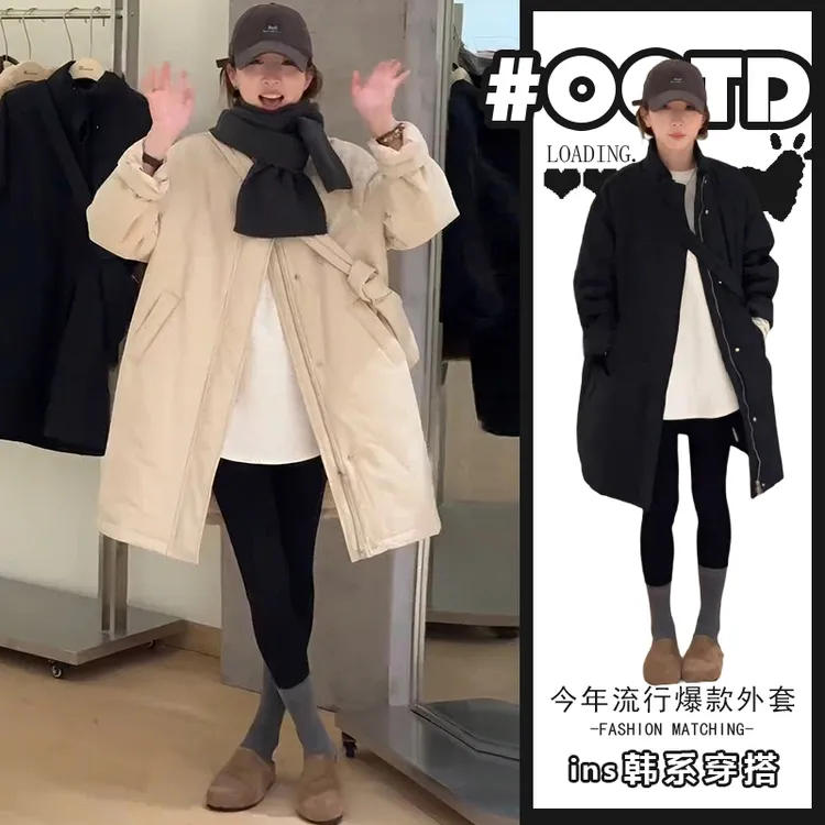 多巴胺甜妹风减龄派克服保暖棉服女秋冬2025新款时尚加厚外套上衣