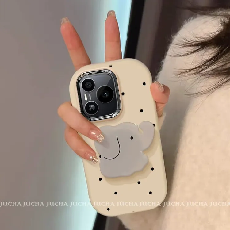 波点小象适用荣耀power手机壳卡通可爱防摔honorpower高级感小众
