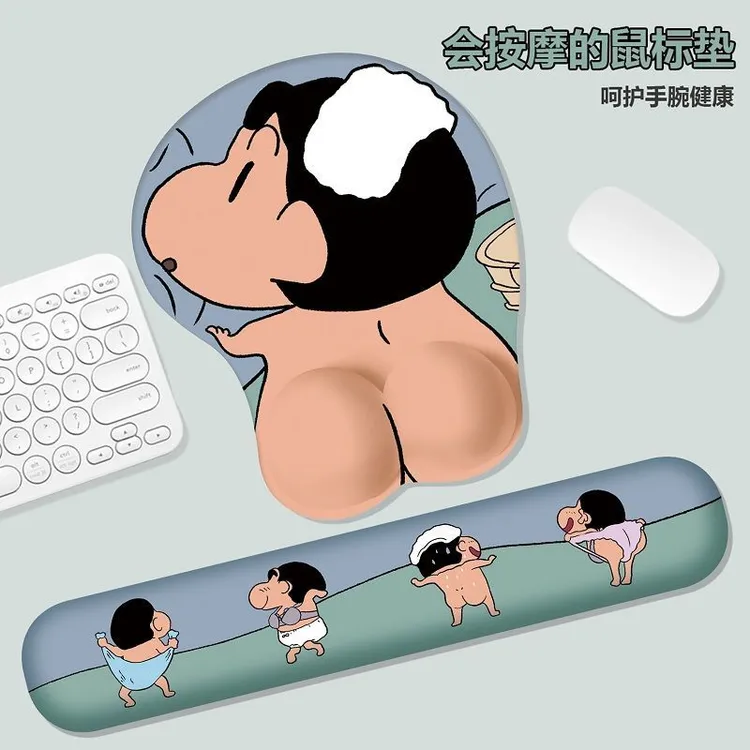 蜡笔小新鼠标护腕垫防滑加厚预防鼠标手办公键盘手托
