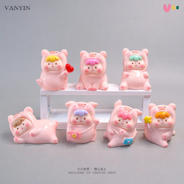 新款小猪崽崽网红小摆件桌面办公工位治愈系装饰品车载中控台摆设