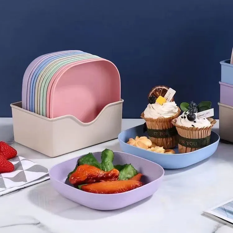 加厚吐骨碟餐桌垃圾盘家用网红小吃零食盘瓜子盘小麦吐骨头骨碟子