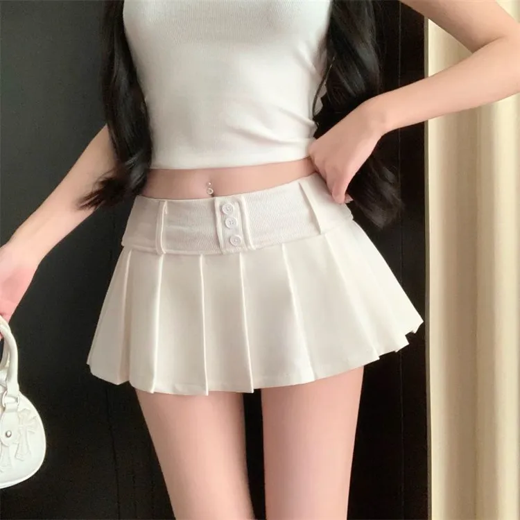 辣妹风甜辣百褶半身裙女装2025新夏季高腰显瘦防走光A字裙短裙女