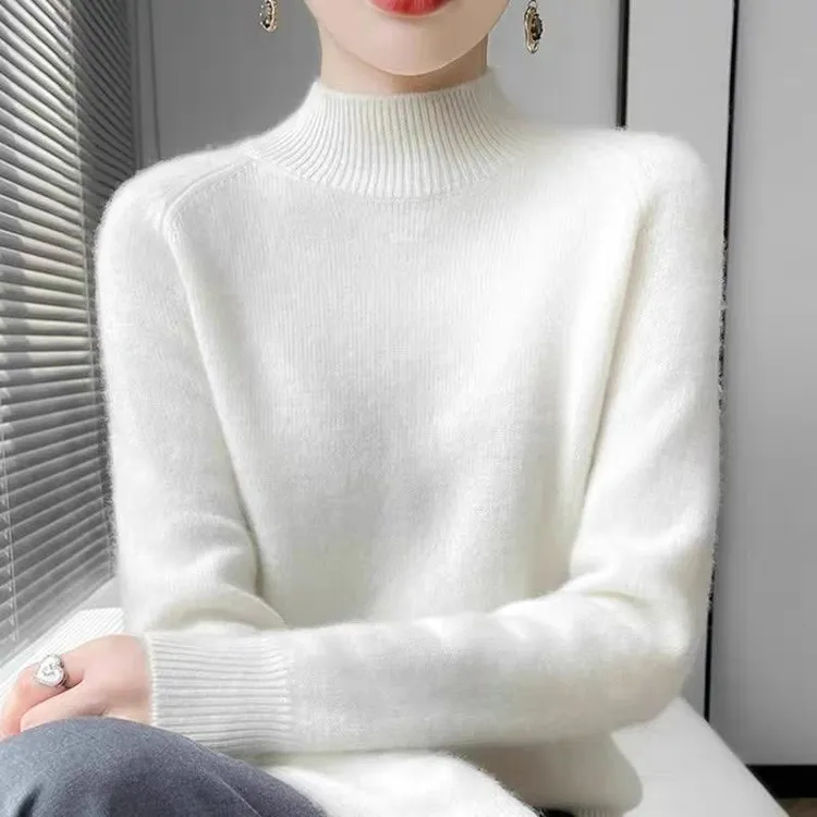 加厚高领100%羊绒衫女秋冬新款羊绒上衣宽松百搭针织衫毛衣打底衫