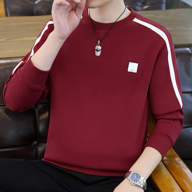 稻草人2025秋季新品主打简约男士卫衣青年休闲时尚潮流百搭长袖T