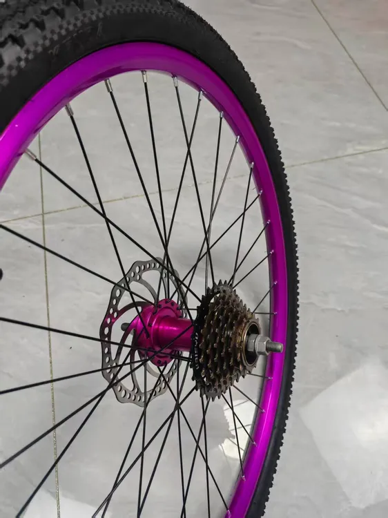 紫色山地车轮组120响旋飞24寸26寸27.5寸自行车炸街轮毂改装DIY
