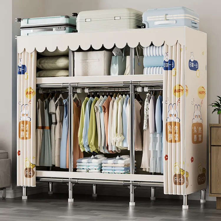 简易衣橱家用卧室宿舍出租房专用衣柜大容量多层衣物收纳整理柜