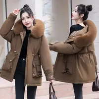 大毛领连帽派克服宽松保暖加厚高档外套女装6014[LYBF]