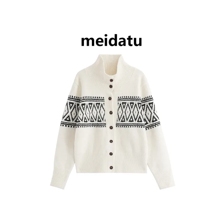 （绒雪心谣）冬季费尔岛半高领针织毛衣（小个子版）CM1051-27