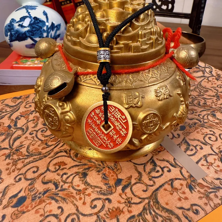 纯铜涤纶项链 【正经流程】山鬼花钱黄铜中式吊坠项链手工/结缘高档
