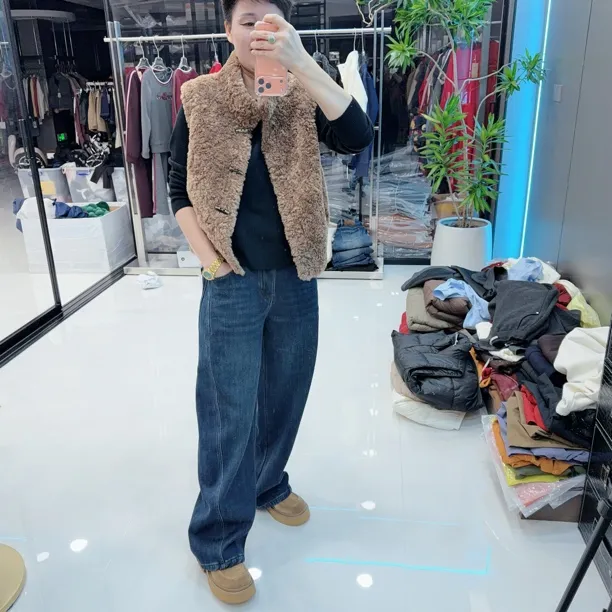 韩版超柔加绒百搭小弯刀牛仔裤6373欧美