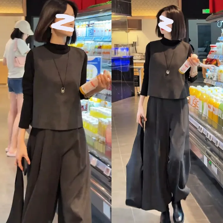 洋气高级感文艺复古风时尚套装女2025秋季新款百搭气质通勤三件套