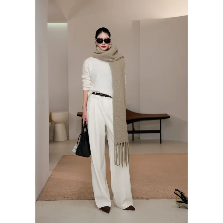 LYNEE【氛围神器】绵羊毛混纺流苏围巾 LAD2FAK001