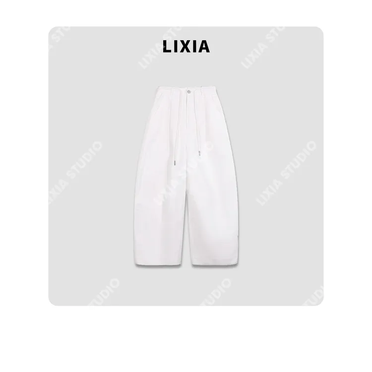 LIXIA【简易出行】ins风设计感高奢街头极简慵懒九分吊脚裤-D9215
