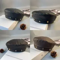 A510 复古皮质带钻贝雷帽气质款