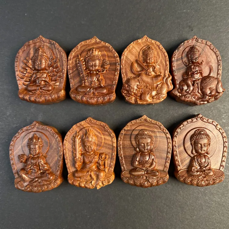 十二生肖守护神平安无事牌印度老山檀香男女通用脖挂