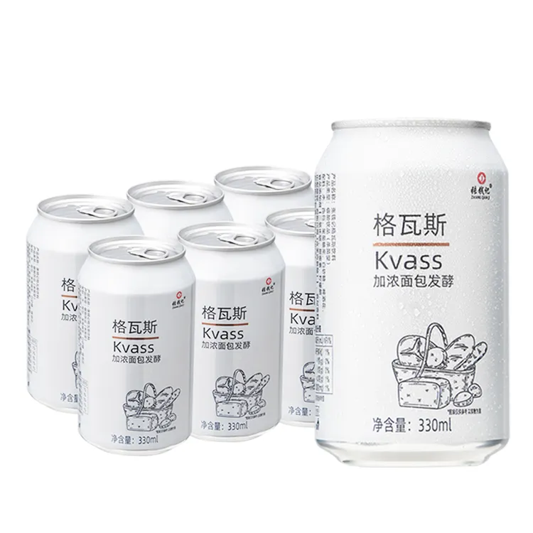 格瓦斯330ml*6罐面包发酵饮料易拉罐装整箱听装饮品团购特价