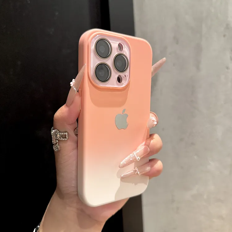 高级简约渐变肤感适用苹果16promax手机壳iphone15防摔14高颜值13