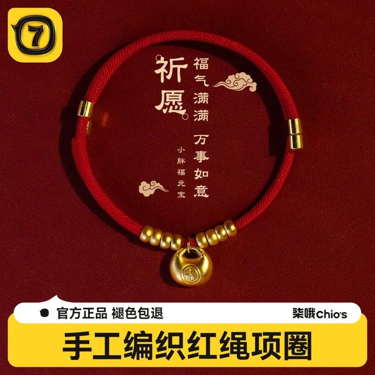 猫咪长命锁宠物项圈平安锁猫咪狗狗红绳编织项圈铃新年猫围脖项链