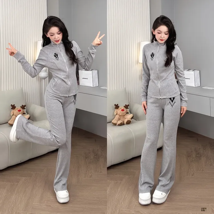 Saeda品牌女装艾德莱斯刺绣民族风修身显瘦运动套装YF10076