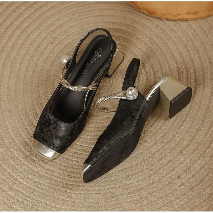 包头凉鞋2025春夏季高级感穿搭新中式复古配裙半拖女鞋