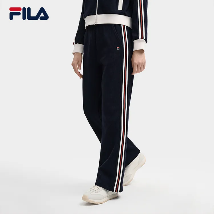 FILA 斐乐官方女士针织长裤2025冬季新款时尚休闲舒适直筒YODAR裤