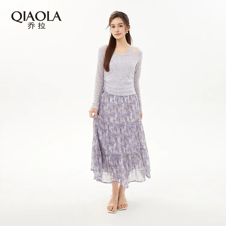 QIAOLA/乔拉【丁香小曲】春夏新款针织雪花亲肤慵懒风流行套装预售