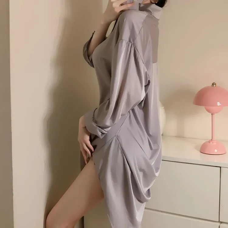 「夏子学妹」男友衬衫睡衣睡裙魅力诱惑调情性感睡衣睡裙