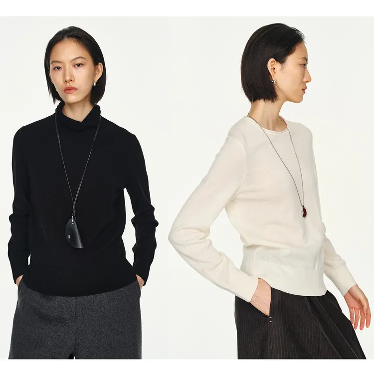 MARIUS"生日衫2.0"内蒙古山羊绒软黄金细腻亲肤时髦圆领针织套衫