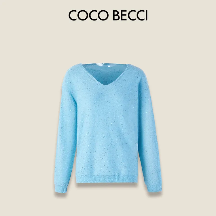 COCO BECCI【碎碎冰毛衣】绵羊毛立体亮片温柔针织衫CFZXC231108