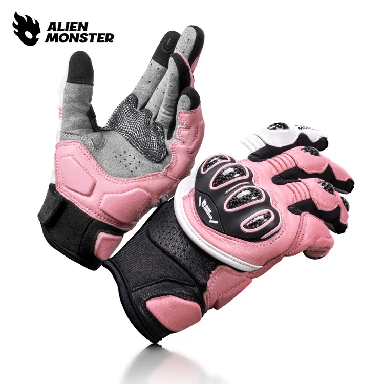 外星怪蚁王手套四季通用骑行碳纤维真皮机车装备防摔透气CE认证款