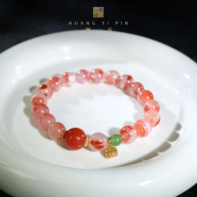 【凰一品】 川料冰飘南红手串S925