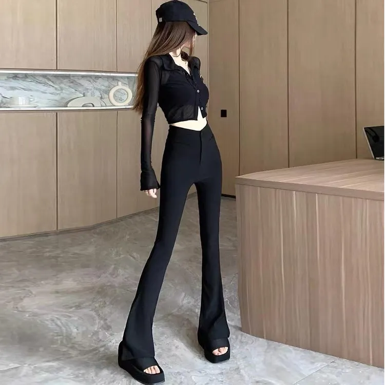 微喇气质修身喇叭裤高腰修身女春秋季2025新款休闲马蹄裤271#