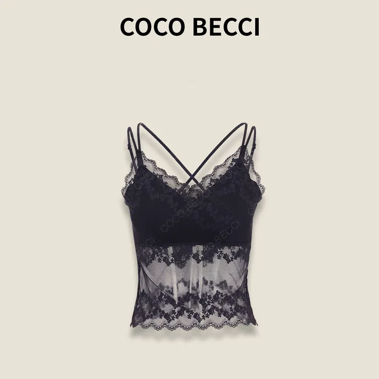 COCO BECCI【蝴蝶美背】法式蕾丝优雅百搭吊带美背内衣CFLJC151024