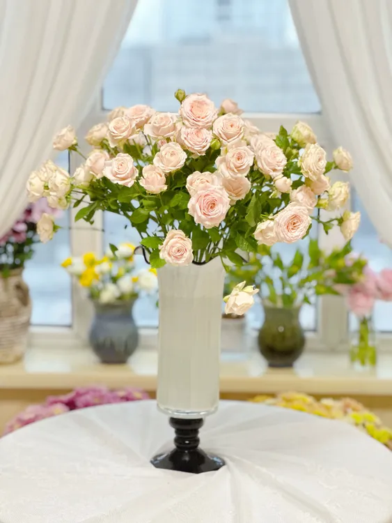 中古风格黑白玻璃花瓶水培插花器客厅装饰摆件