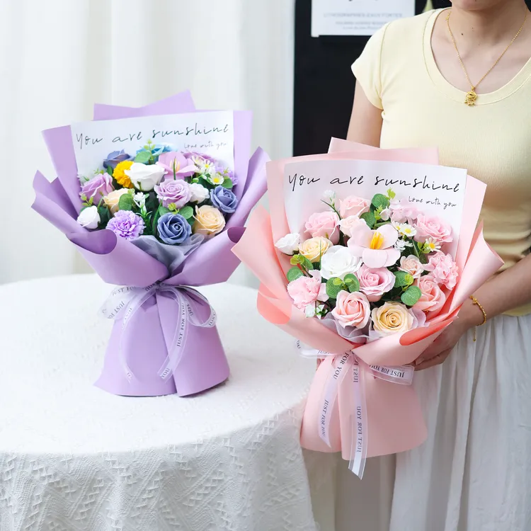 创意香皂混搭仿真永生花束情人节生日惊喜礼物送女友闺蜜仪式感