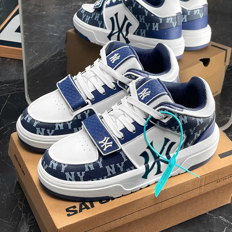 官方正品纽约洋基队海军蓝学长鞋男鞋2025冬季新款厚底运动鞋女