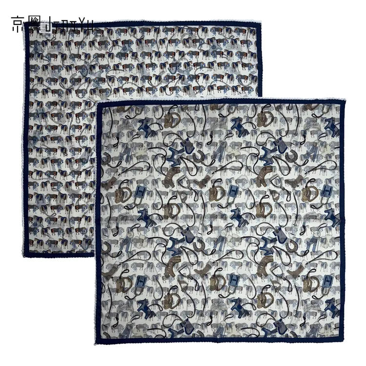 京榆 丨马挂丨双面桑蚕丝绵羊毛柔软保暖百搭秋冬围巾中方巾65cm