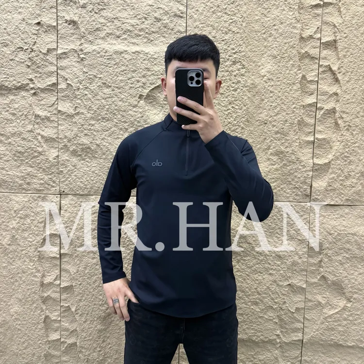 8831秋冬拉绒男装T恤长袖圆领拉链男士立领修身型上衣